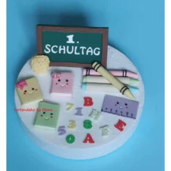 Tortendeko  Fondant Schulanfang Schule Einschulung SchulsetTortendeko Tortentopper Tortenaufleger Fondant Schulanfang Sc