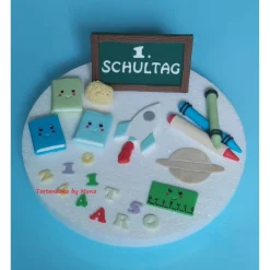 Tortendeko  Fondant Schulanfang Schule Einschulung SchulsetTortendeko Tortentopper Tortenaufleger Fondant Schulanfang Sc