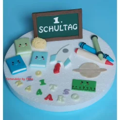 Tortendeko  Fondant Schulanfang Schule Einschulung SchulsetTortendeko Tortentopper Tortenaufleger Fondant Schulanfang Sc