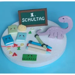 Tortendeko  Fondant Schulanfang Schule Einschulung SchulsetTortendeko Tortentopper Tortenaufleger Fondant Schulanfang Sc
