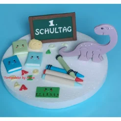 Tortendeko  Fondant Schulanfang Schule Einschulung SchulsetTortendeko Tortentopper Tortenaufleger Fondant Schulanfang Sc