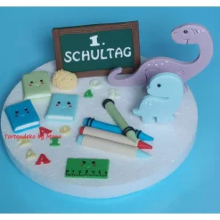 Tortendeko  Fondant Schulanfang Schule Einschulung SchulsetTortendeko Tortentopper Tortenaufleger Fondant Schulanfang Sc