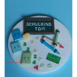 Tortendeko  Fondant Schulanfang Schule Einschulung SchulsetTortendeko Tortentopper Tortenaufleger Fondant Schulanfang Sc