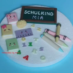 Tortendeko  Fondant Schulanfang Schule Einschulung SchulsetTortendeko Tortentopper Tortenaufleger Fondant Schulanfang Sc