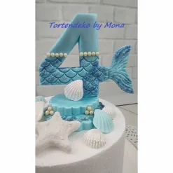Tortendeko für ein Geburtstag Meerjungfrau Zahl