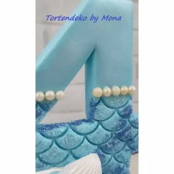 Tortendeko für ein Geburtstag Meerjungfrau Zahl