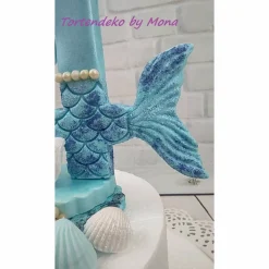 Tortendeko für ein Geburtstag Meerjungfrau Zahl