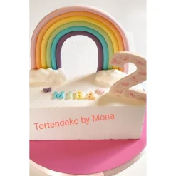 Tortendeko Tortenaufleger Fondant Fondant Figur Regenbogen