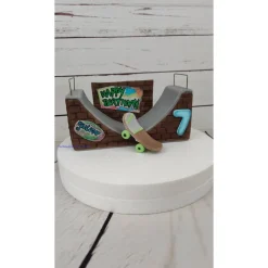 Tortendeko Tortentopper Caketopper Skater Skateboard Halfpipe Graffitti Skaterbahn