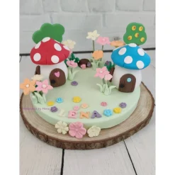 Tortendeko Tortentopper Geburtstag Feendorf  Feen Feenlandschaft Schlumpfendorf