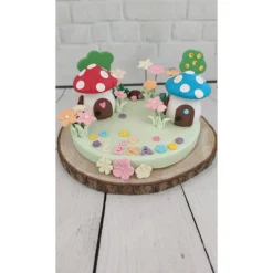 Tortendeko Tortentopper Geburtstag Feendorf  Feen Feenlandschaft Schlumpfendorf