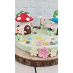 Tortendeko Tortentopper Geburtstag Feendorf  Feen Feenlandschaft Schlumpfendorf