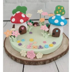 Tortendeko Tortentopper Geburtstag Feendorf  Feen Feenlandschaft Schlumpfendorf