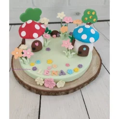 Tortendeko Tortentopper Geburtstag Feendorf  Feen Feenlandschaft Schlumpfendorf