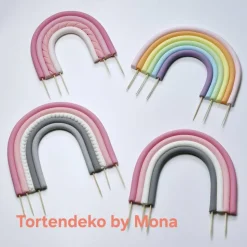 Tortendeko Tortentopper Regenbogen pastell , Rainbow