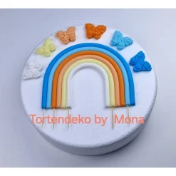 Tortendeko Tortentopper Regenbogen pastell , Rainbow