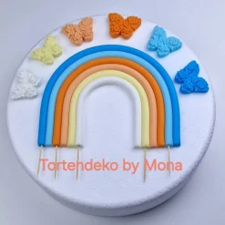 Tortendeko Tortentopper Regenbogen pastell , Rainbow