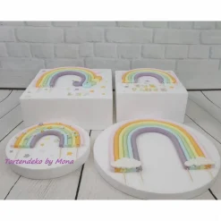 Tortendeko Tortentopper Regenbogen pastell , Rainbow