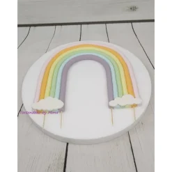 Tortendeko Tortentopper Regenbogen pastell , Rainbow