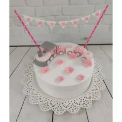 Tortendeko Tortentopper Tortenaufleger Taufe Zug Mädchen