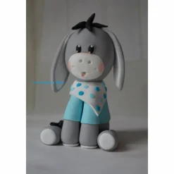 Tortendeko Tortentopper Tortenaufleger Fondant Fondantdeko  Geburtstag Taufe Geburt Esel Pferd Mädchen Junge blau rosa