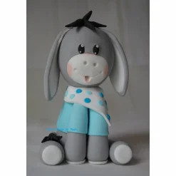 Tortendeko Tortentopper Tortenaufleger Fondant Fondantdeko  Geburtstag Taufe Geburt Esel Pferd Mädchen Junge blau rosa