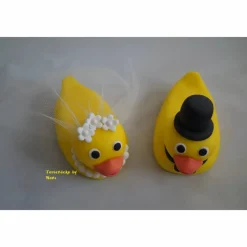 Tortendeko Tortentopper Tortenaufleger Fondantdeko für die Hochzeit Entchenpaar