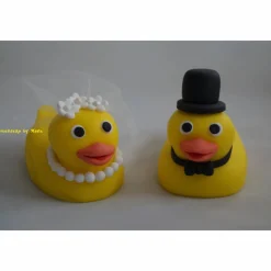 Tortendeko Tortentopper Tortenaufleger Fondantdeko für die Hochzeit Entchenpaar