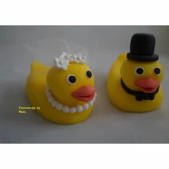 Tortendeko Tortentopper Tortenaufleger Fondantdeko für die Hochzeit Entchenpaar