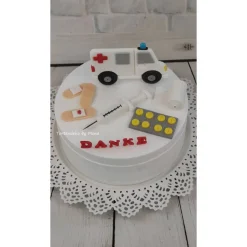 Tortendeko Tortentopper Tortenaufleger Fondant Zuckerfigur Krankenwagen Corona Helfer Covid Danke Alttagshelden