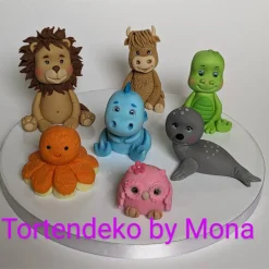 Tortendeko Tortentopper Tortendekoration Tortenfigur Party Cake Hochlandrind Löwe Robbe