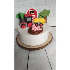 Tortendeko Tortentopper Tortenaufleger Zuckerfigur Traktor Bauernhof Schweine