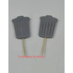Tortendeko Tortentopper Tortenaufleger Fondant Zuckerfigur Müllwagen Müllauto Müllabfuhr Mülltonnen