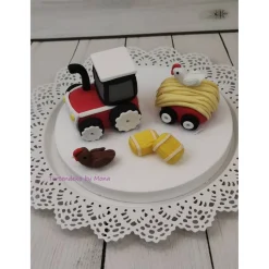 Tortendeko Tortentopper Tortenaufleger Zuckerfigur Traktor Bauernhof Hühner