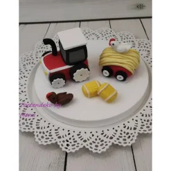 Tortendeko Tortentopper Tortenaufleger Zuckerfigur Traktor Bauernhof Hühner