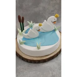 Tortendeko Tortentopper Zuckerfigur Schwanenkönig/ Königin See