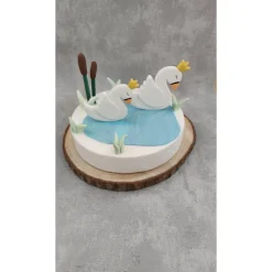 Tortendeko Tortentopper Zuckerfigur Schwanenkönig/ Königin See