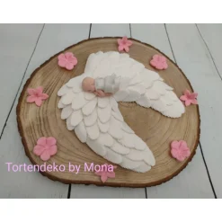 Tortendeko Tortentopper Zuckerfigur  Taufe Engel Engelflügel