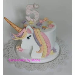 Tortendeko Tortentopper Zuckerfigur  Einhorn RegenbogenGeburtstag