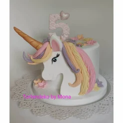 Tortendeko Tortentopper Zuckerfigur  Einhorn RegenbogenGeburtstag