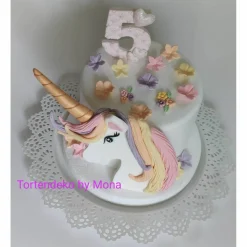 Tortendeko Tortentopper Zuckerfigur  Einhorn RegenbogenGeburtstag