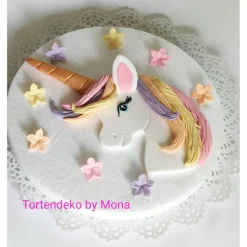 Tortendeko Tortentopper Zuckerfigur  Einhorn RegenbogenGeburtstag