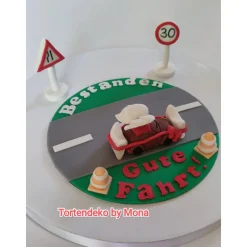 Tortendeko Tortentopper Zuckerfigur  Führerschein Prüfung