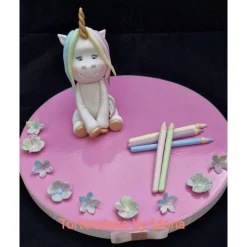 Tortendeko Tortentopper Zuckerfigur  Einhorn Regenbogen Einschulung Deko