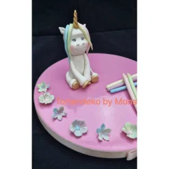 Tortendeko Tortentopper Zuckerfigur  Einhorn Regenbogen Einschulung Deko
