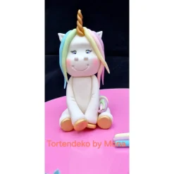 Tortendeko Tortentopper Zuckerfigur  Einhorn Regenbogen Einschulung Deko