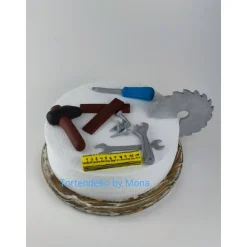 Tortendeko Tortentopper Zuckerfigur  Handwerker Handwerk Hausbau