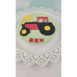 Tortendeko Tortentopper Zuckerfigur Fondantfigur Bauernhof Traktor Schlepper Aufleger