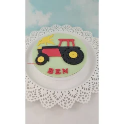 Tortendeko Tortentopper Zuckerfigur Fondantfigur Bauernhof Traktor Schlepper Aufleger
