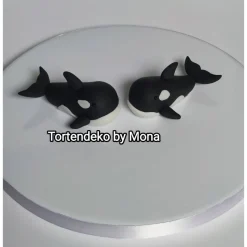 Tortendeko Tortentopper Zuckerfigur  Hochzeit Orca Paar